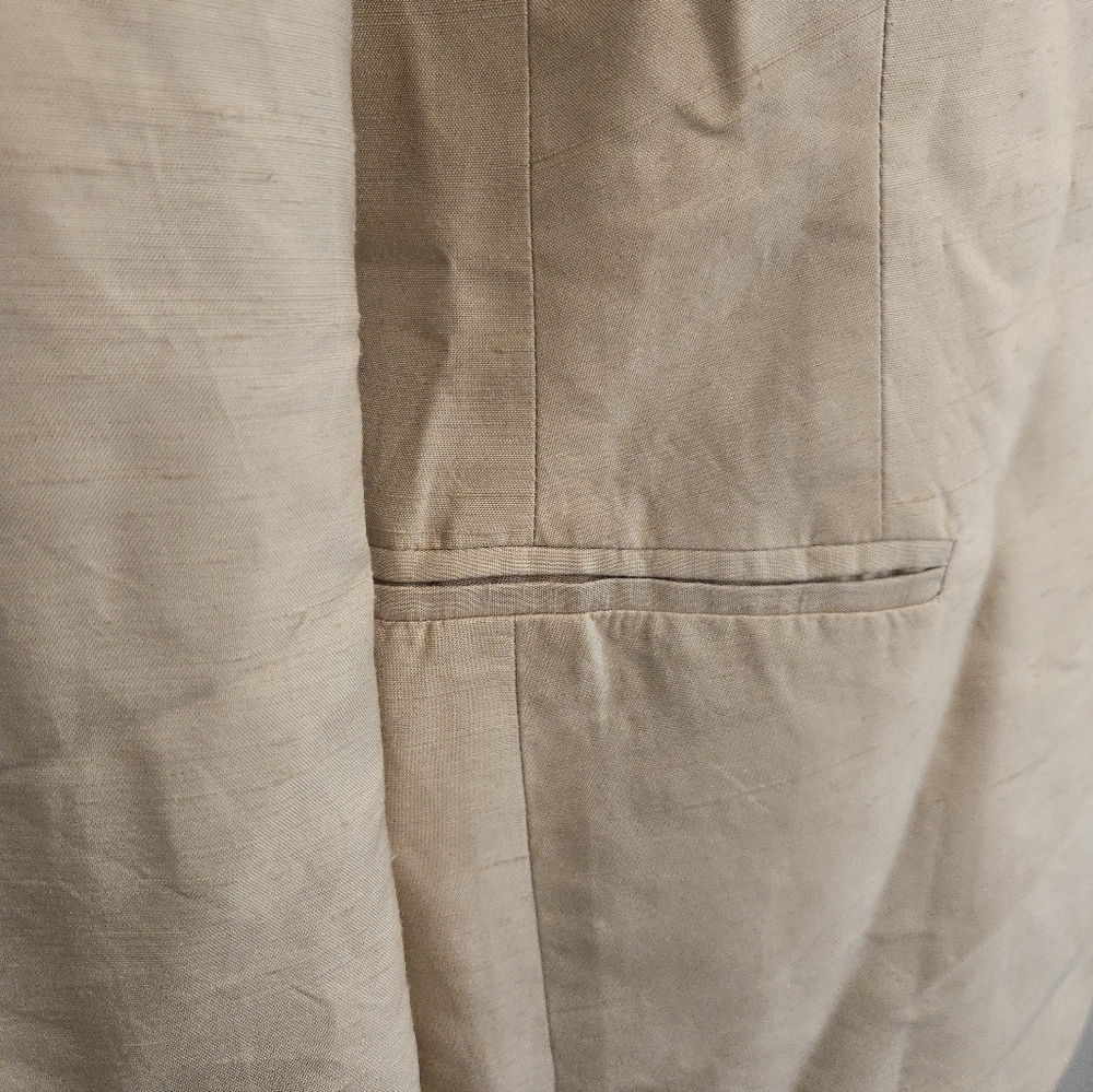 Vintage Silk Neutral Hugo Buscati Jacket Size 6 - Picture 5 of 9